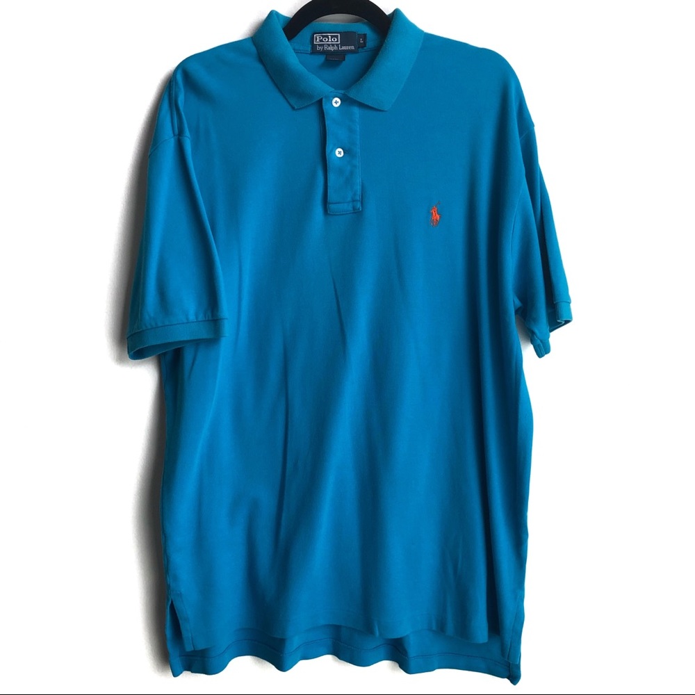 Polo by Ralph Lauren Blue Polo Shirt Orange Horse
